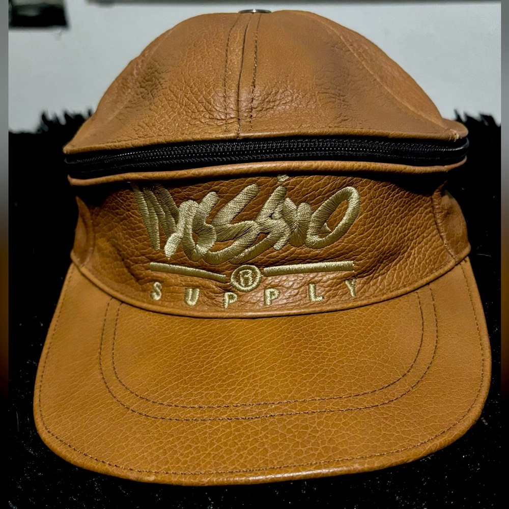 Vintage Mossimo genuine leather cap/visor hybrid Y2K